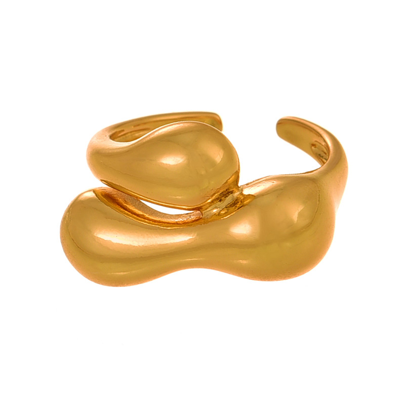 Fashion Golden 1 Copper Irregular Adjustable Ring