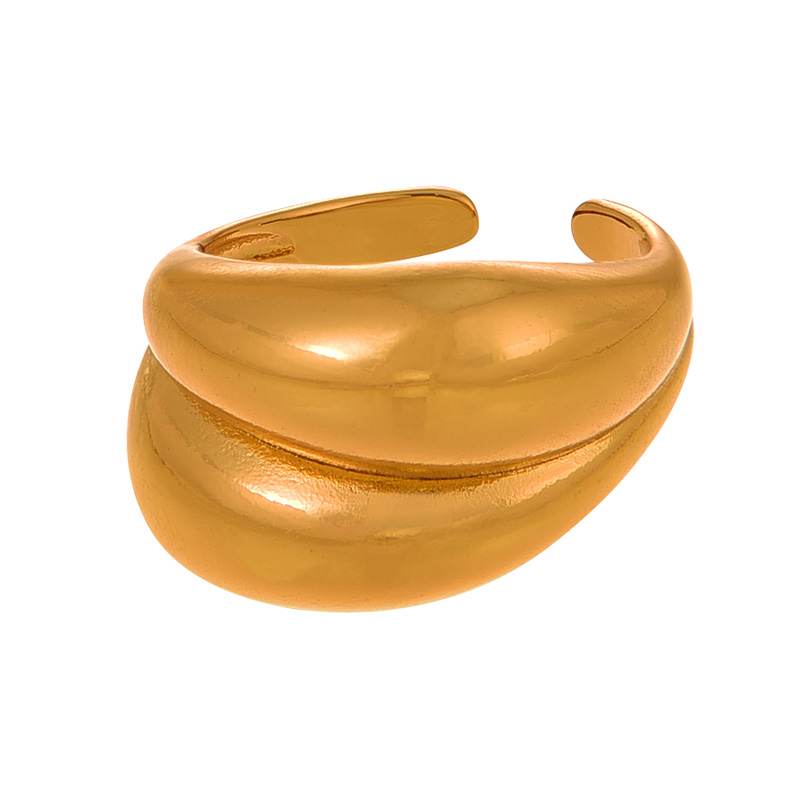 Fashion Golden 3 Copper Geometric Adjustable Ring
