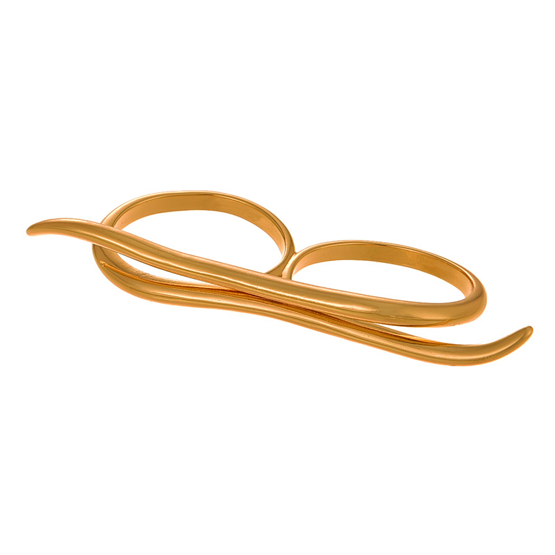 Fashion Golden 3 Copper Irregular Ring