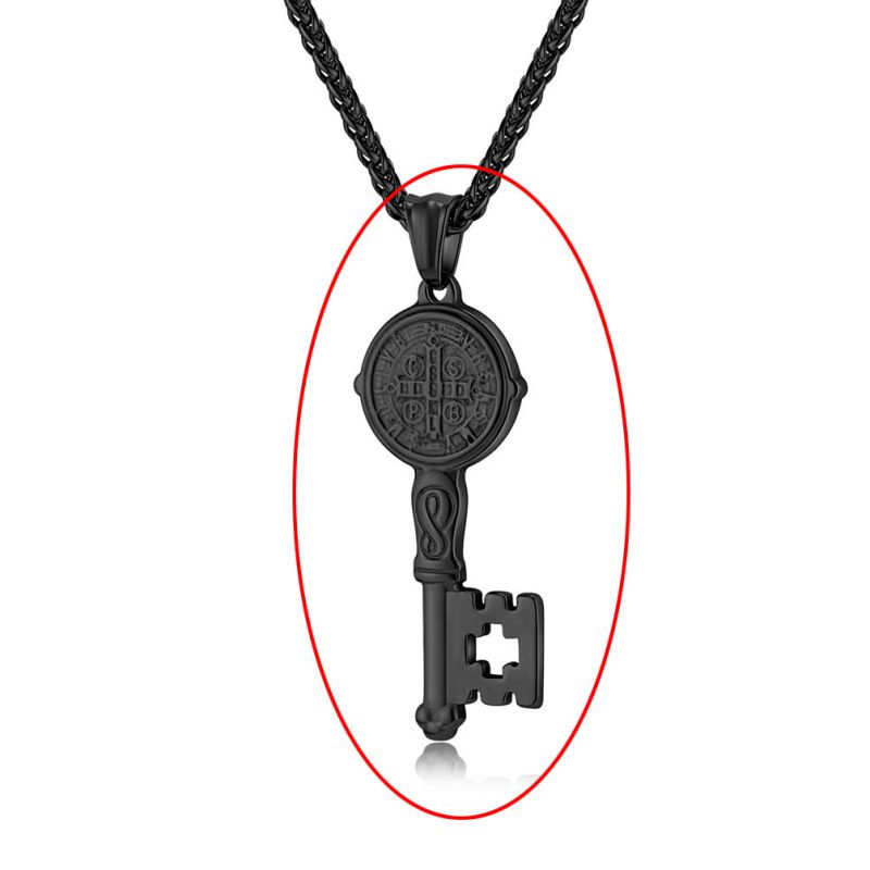 Fashion Black Single Pendant Stainless Steel Key Pendant