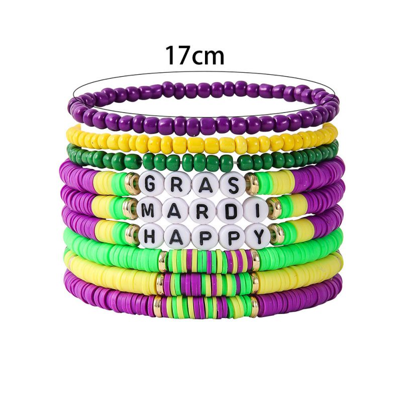 Fashion Color Colorful Rice Beads Polymer Clay Bead Bracelet Set