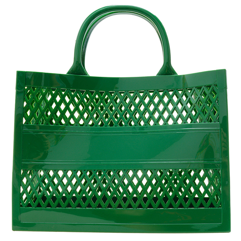 Fashion Green Pvc Hollow Large Capacity Handbag