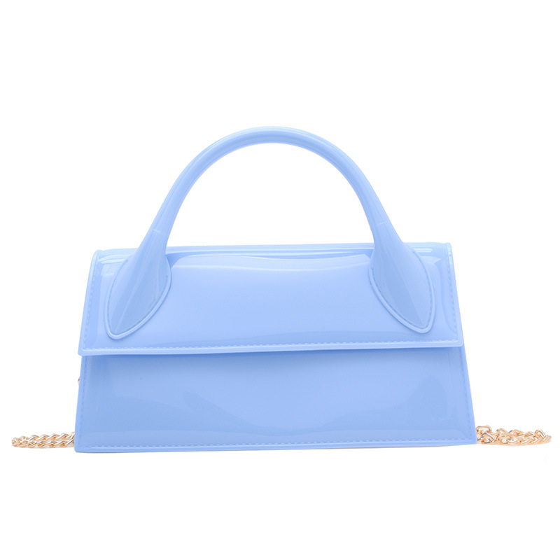 Fashion Blue Pvc Flap Crossbody Bag