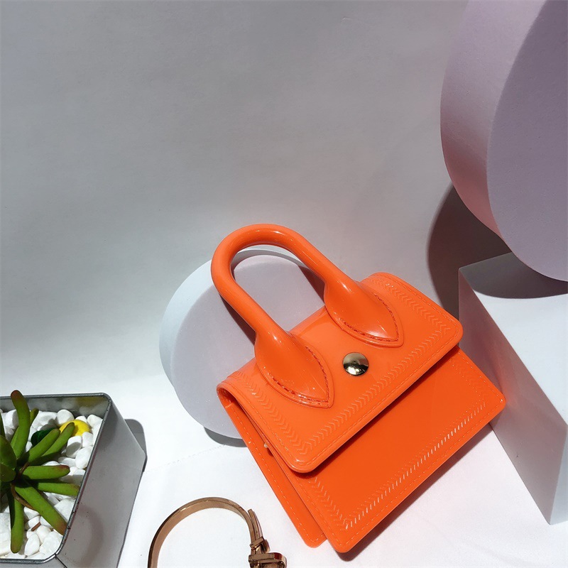 Fashion Orange Pvc Flap Crossbody Bag
