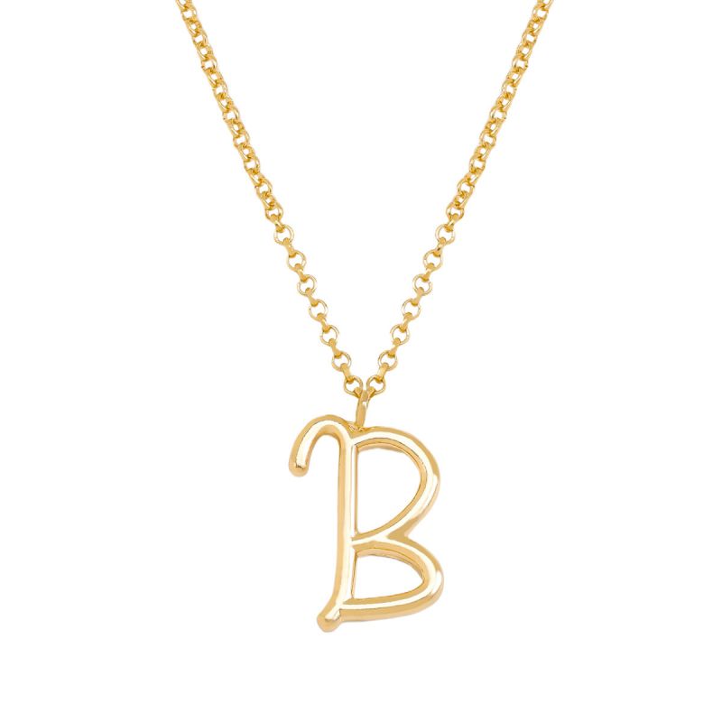 Fashion B Gold Stainless Steel 26 Letter Necklace