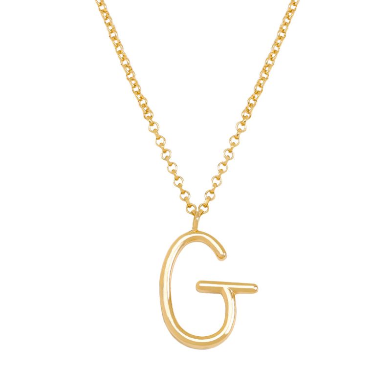 Fashion G Gold Stainless Steel 26 Letter Necklace