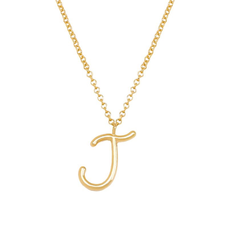 Fashion J Jin Stainless Steel 26 Letter Necklace