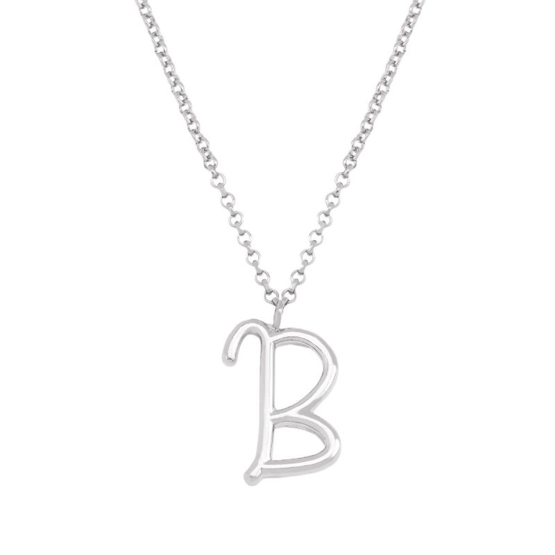 Fashion B Silver Stainless Steel 26 Letter Necklace