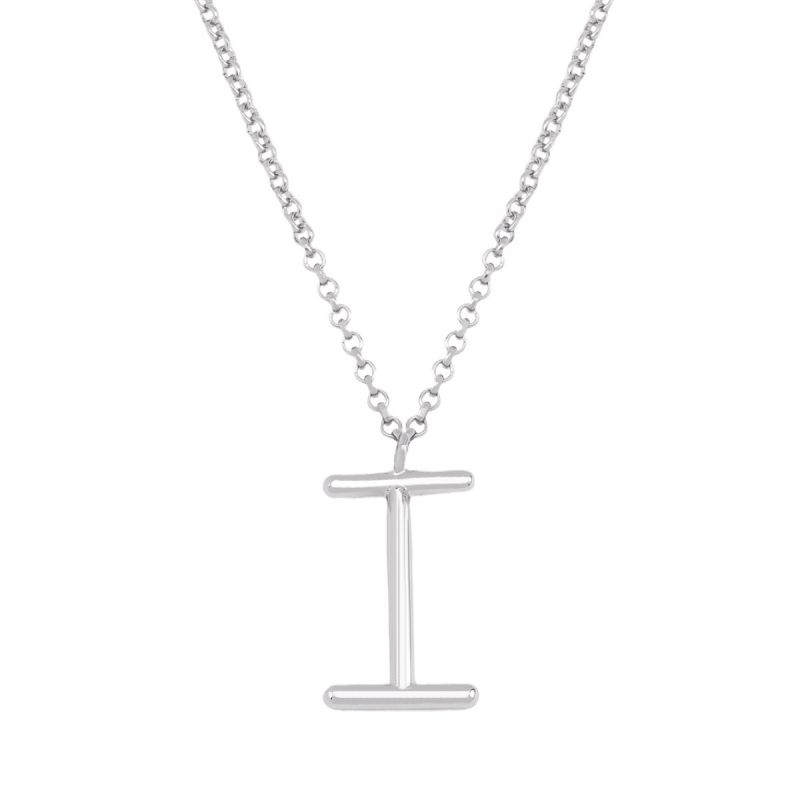 Fashion I Silver Stainless Steel 26 Letter Necklace