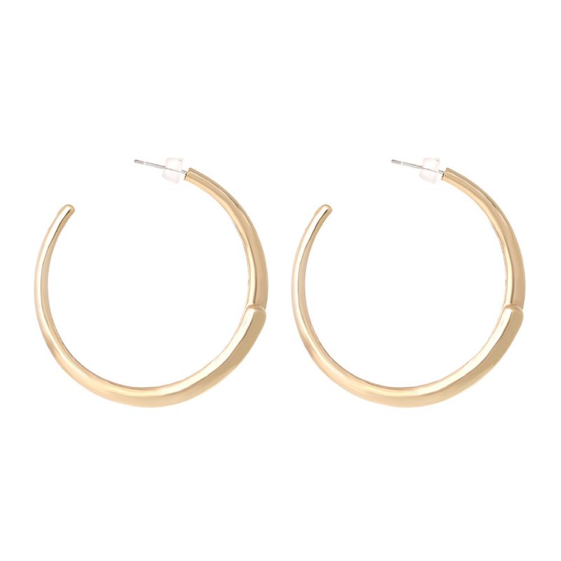 Fashion Gold Alloy Glossy C-shaped Earrings