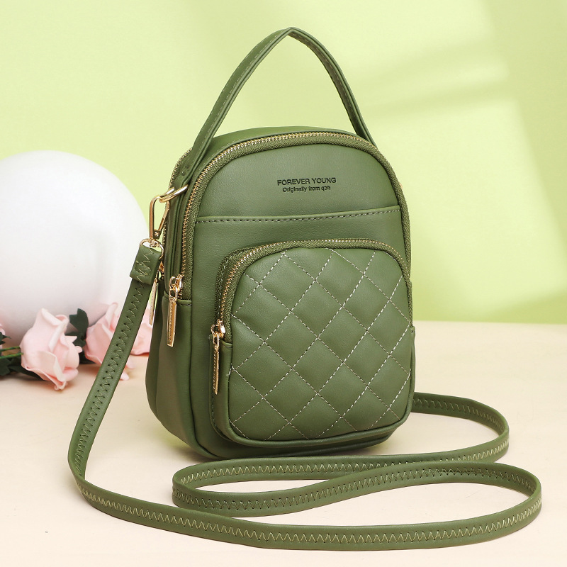 Fashion Green Pu Diamond Large Capacity Backpack