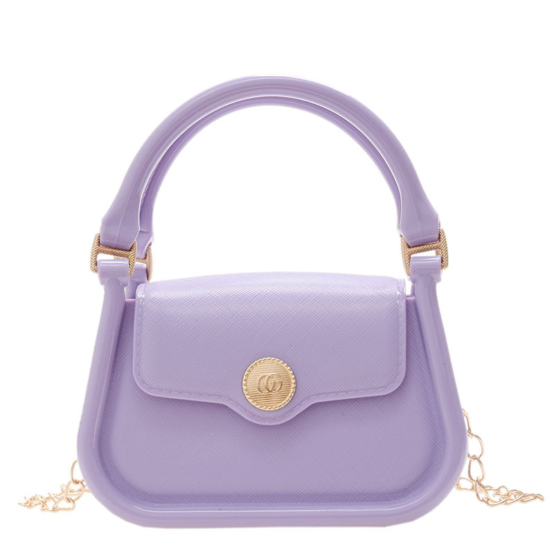 Fashion Purple Pvc Flap Crossbody Bag