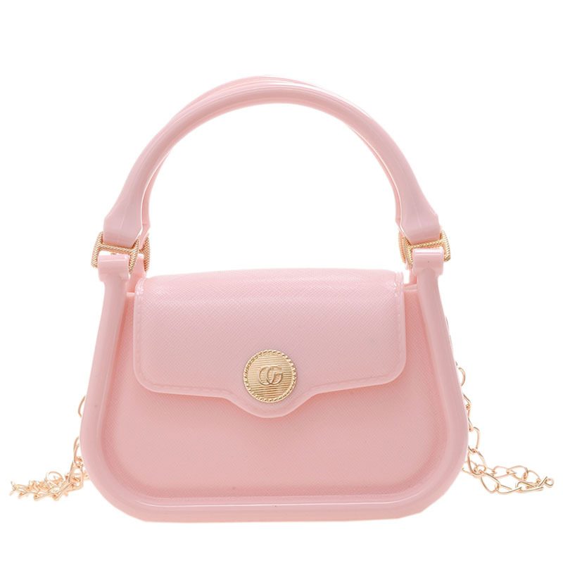 Fashion Pink Pvc Flap Crossbody Bag