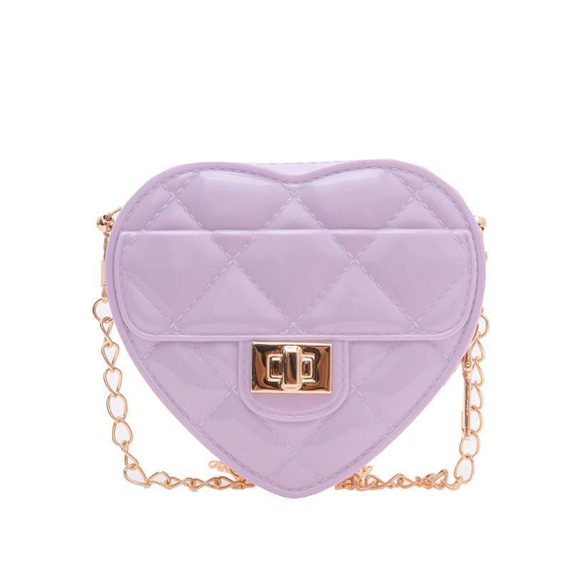Fashion Purple Pvc Love Rhombus Crossbody Bag