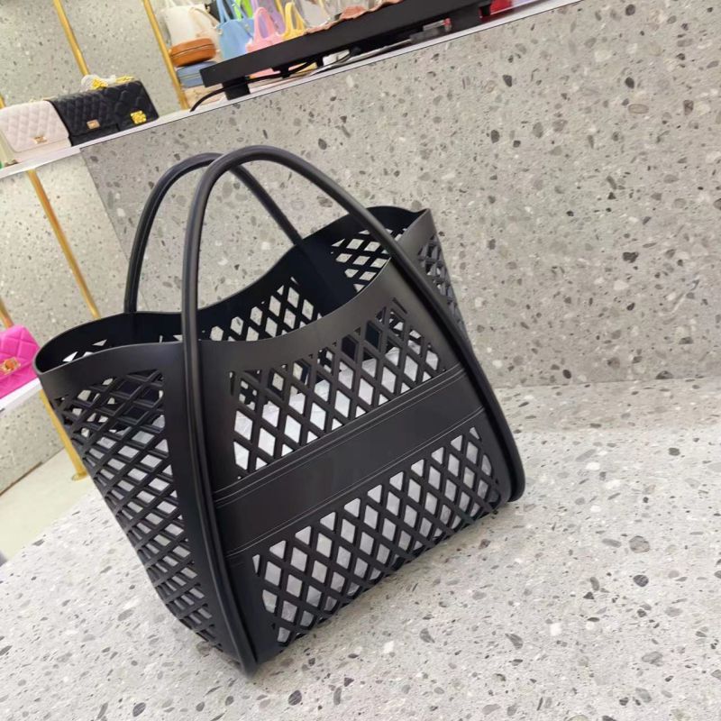 Fashion Black Silicone Hollow Pvc Large Capacity Handbag