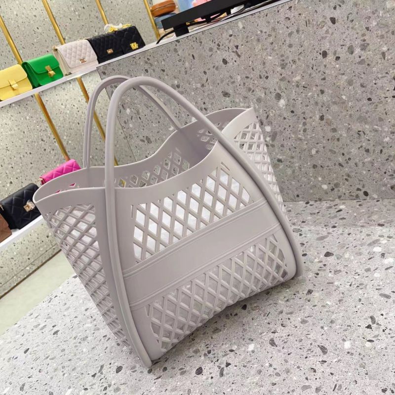 Fashion Grey Silicone Hollow Pvc Large Capacity Handbag