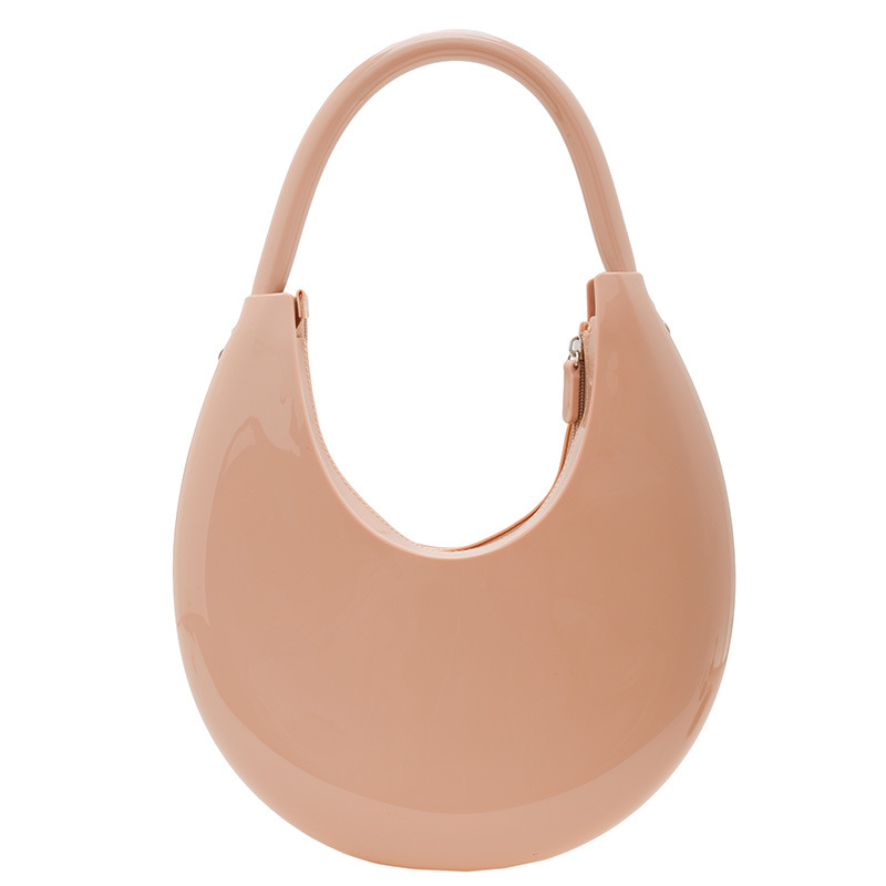 Fashion Khaki Crescent Hand Pvc Handbag