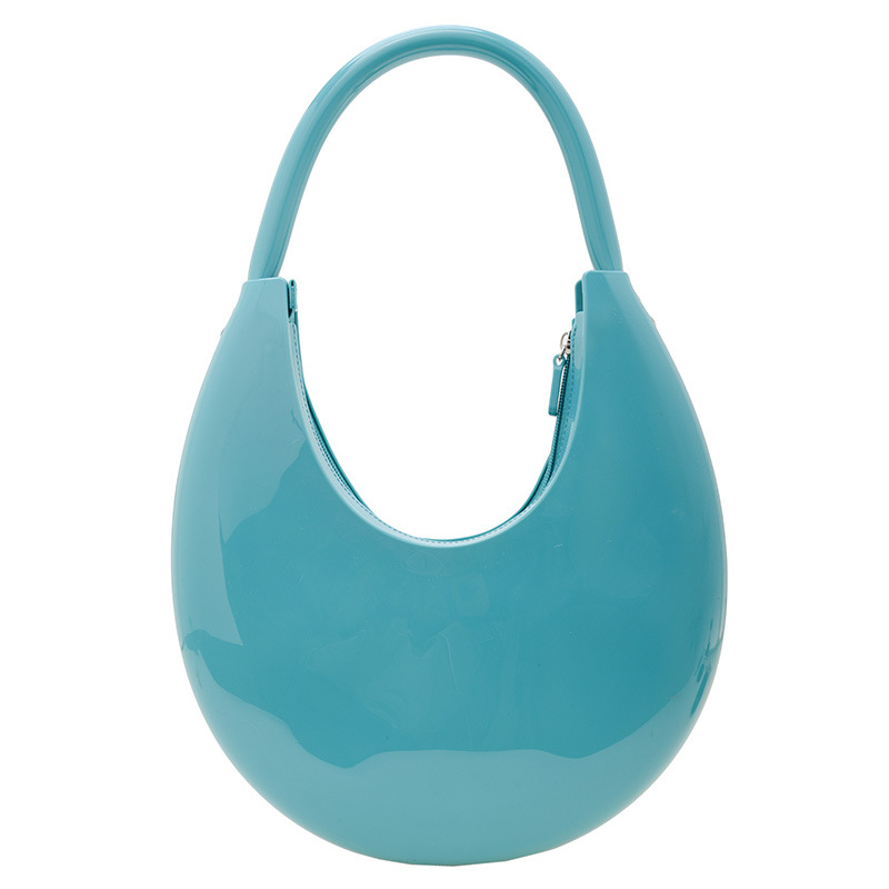 Fashion Blue Crescent Hand Pvc Handbag