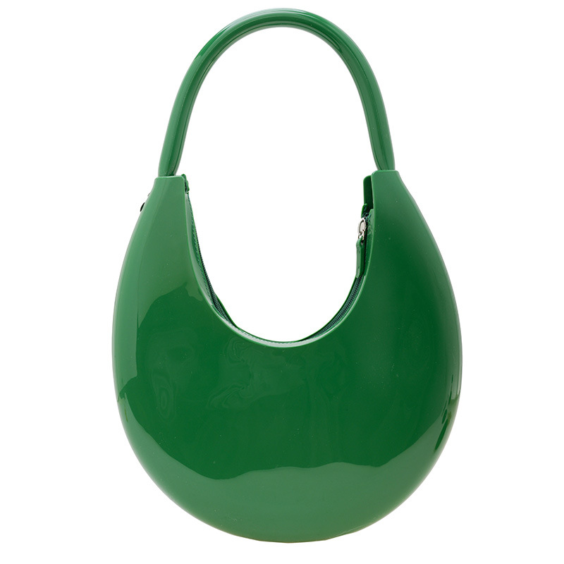 Fashion Green Crescent Hand Pvc Handbag