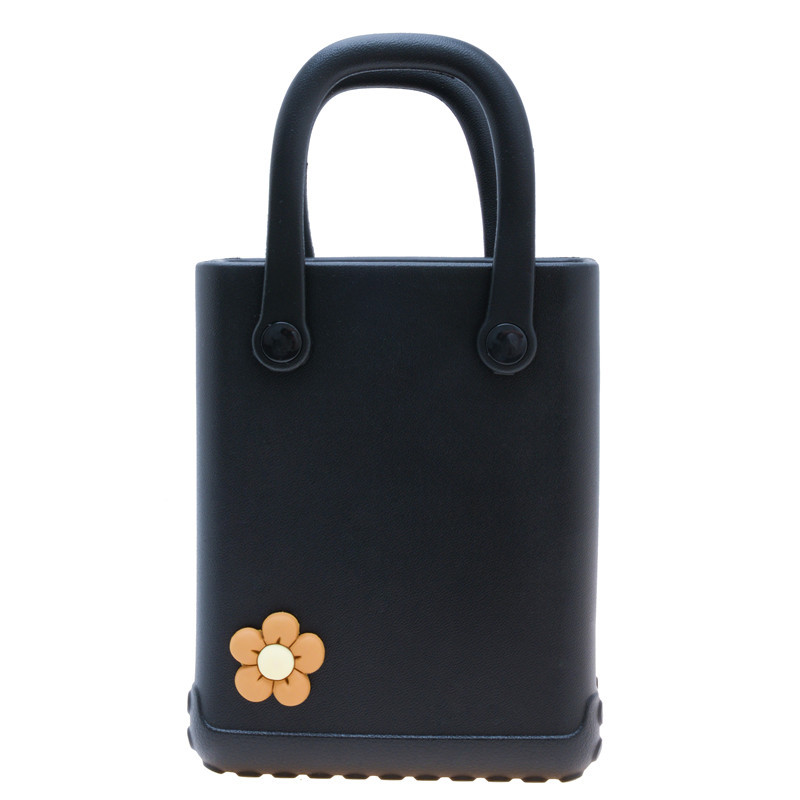 Fashion Black Eva Flower Square Handbag