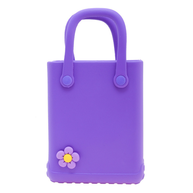 Fashion Purple Eva Flower Square Handbag