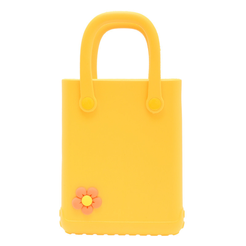 Fashion Yellow Eva Flower Square Handbag