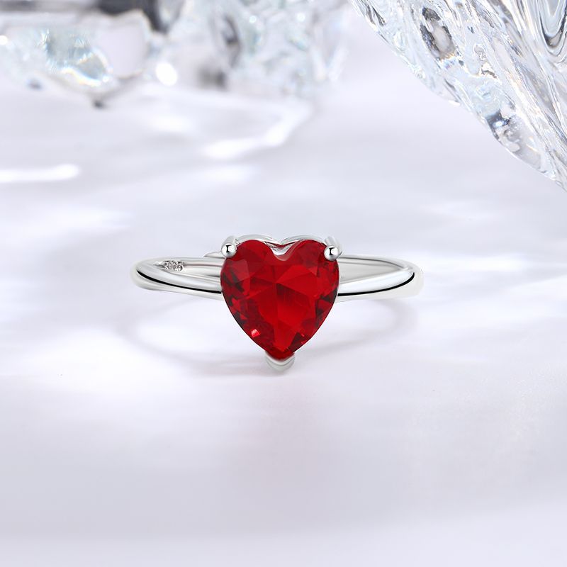 Fashion Silver Copper Inlaid Zirconium Love Ring