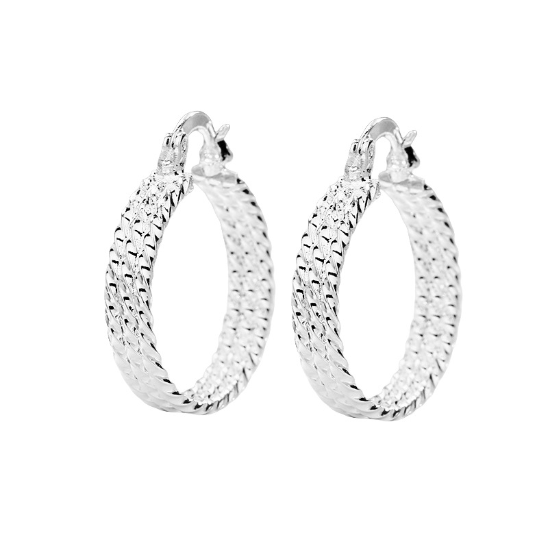 Fashion Silver Copper Geometric Circle Twist Earrings