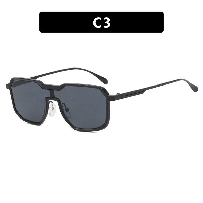 Fashion Black Frame All Gray Pc Square Sunglasses