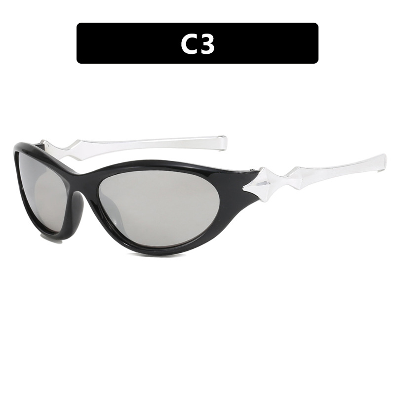 Fashion Bright Black And White Mercury Ac Star Small Frame Sunglasses