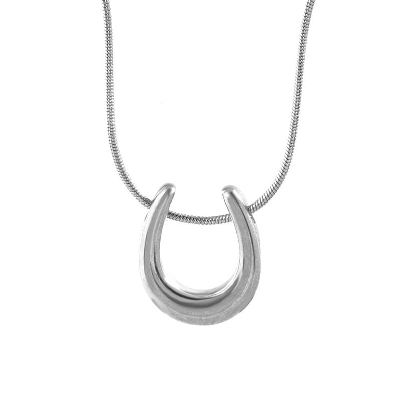 Fashion Silver Necklace U-shaped Horseshoe Buckle Necklace