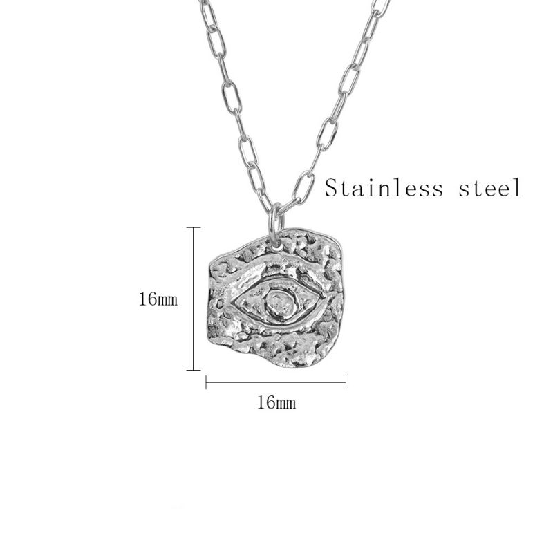 Fashion Silver 3d Embossed Pleated Eyes Necklace