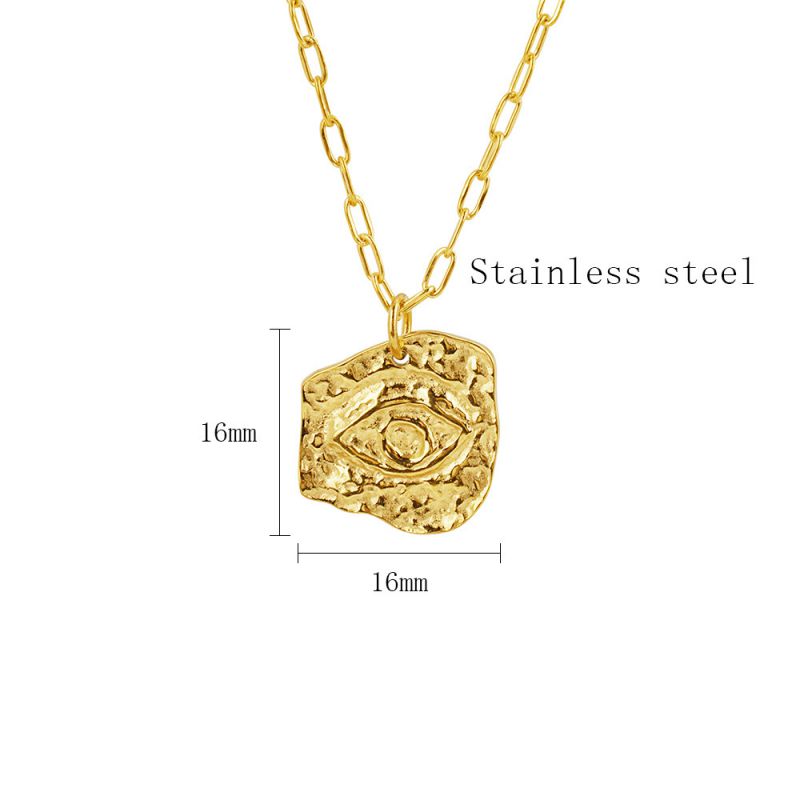 Fashion Gold 3d Embossed Pleated Eyes Necklace