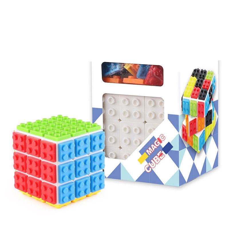 Fashion Building Block Rubik's Cube In English [white Background] Building Blocks To Assemble Rubik's Cube