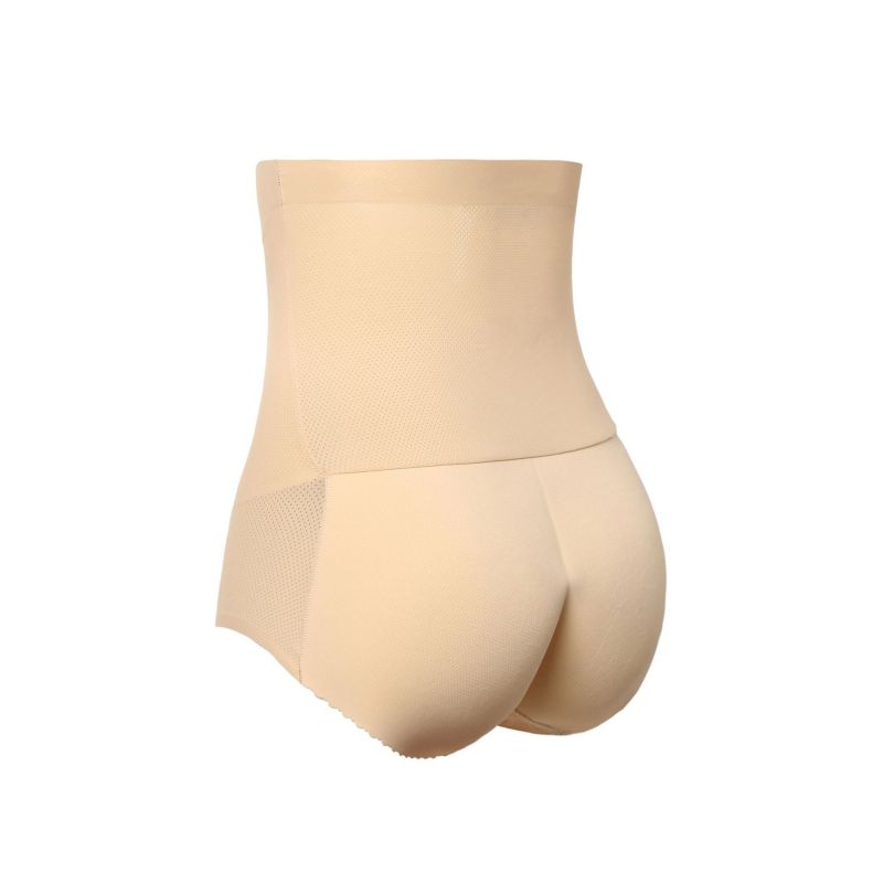 Fashion Apricot High Waist Tummy Control Sponge Fake Butt Pad