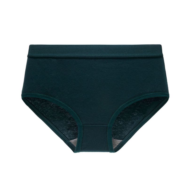 Fashion Dark Green Polyester Mid-rise Seamless Underwear