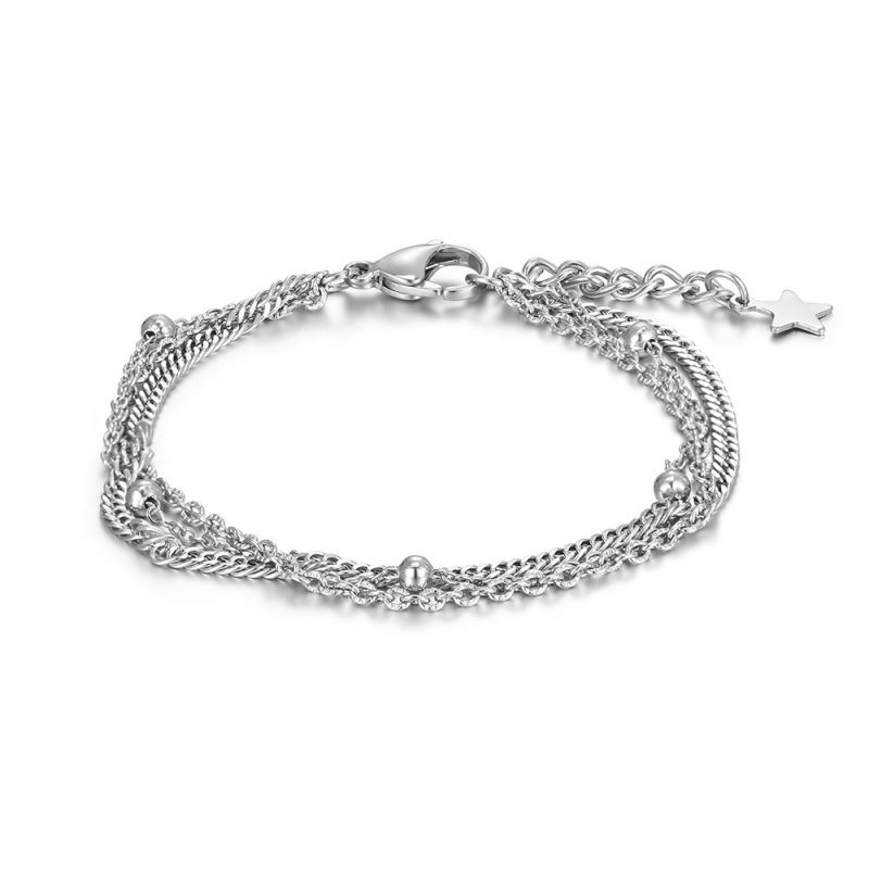 Fashion Bracelet Length 17cm+3cm Extension Chain Titanium Steel Geometric Chain Bracelet
