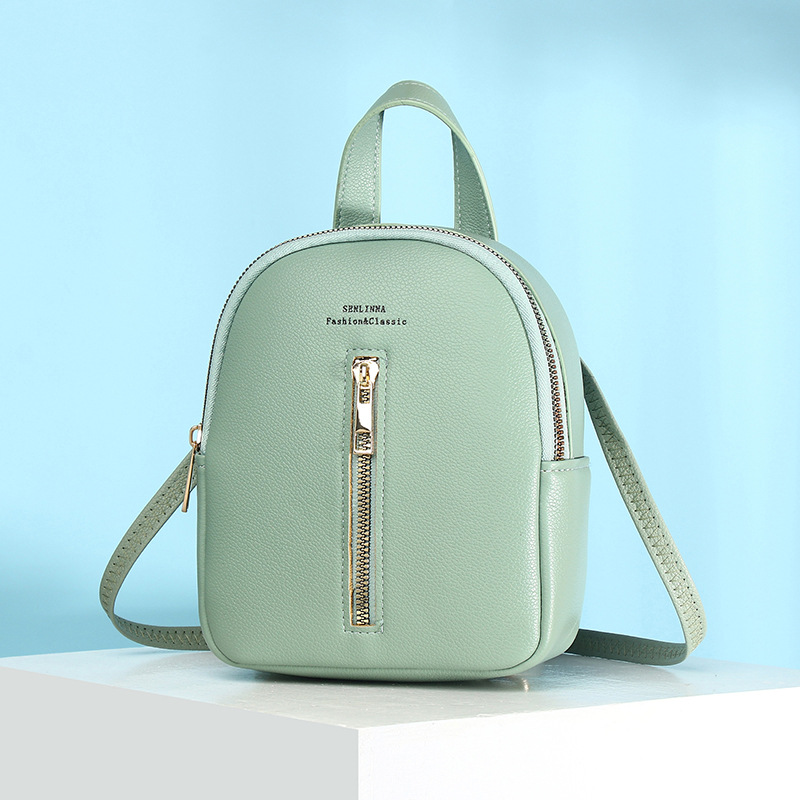 Fashion Light Green Pu Large Capacity Backpack