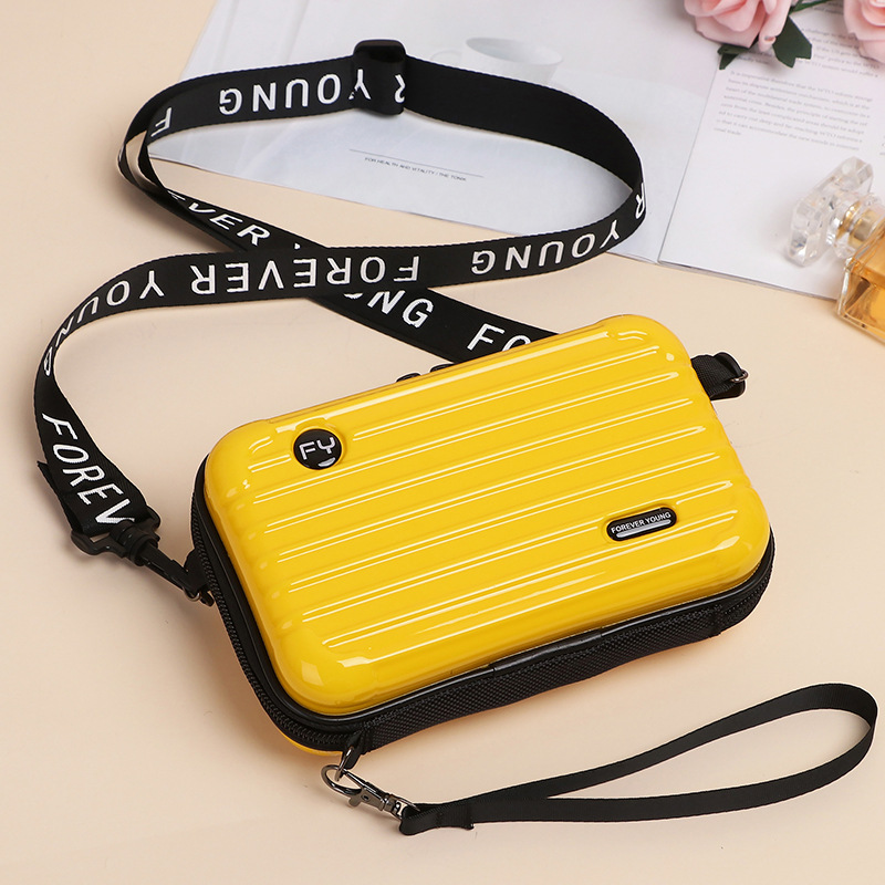 Fashion Xj001# Horizontal Stripe Yellow Pvc Horizontal Stripe Crossbody Bag