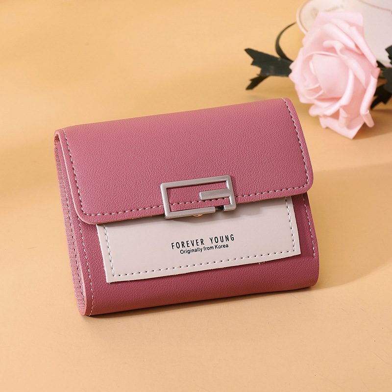 Fashion Deep Pink Pu Flip Wallet
