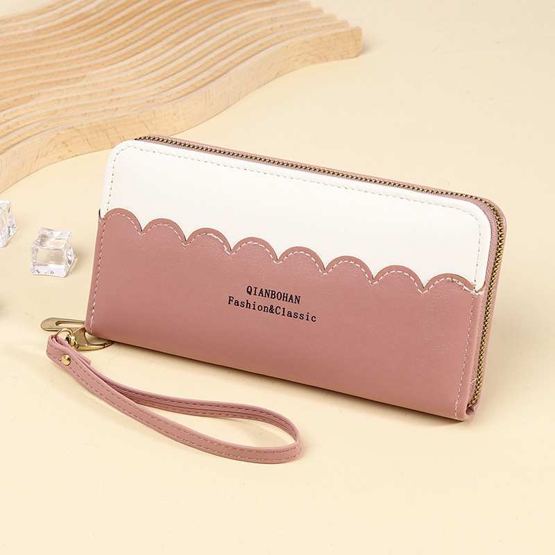 Fashion Pink Pu Multi-card Slot Wallet