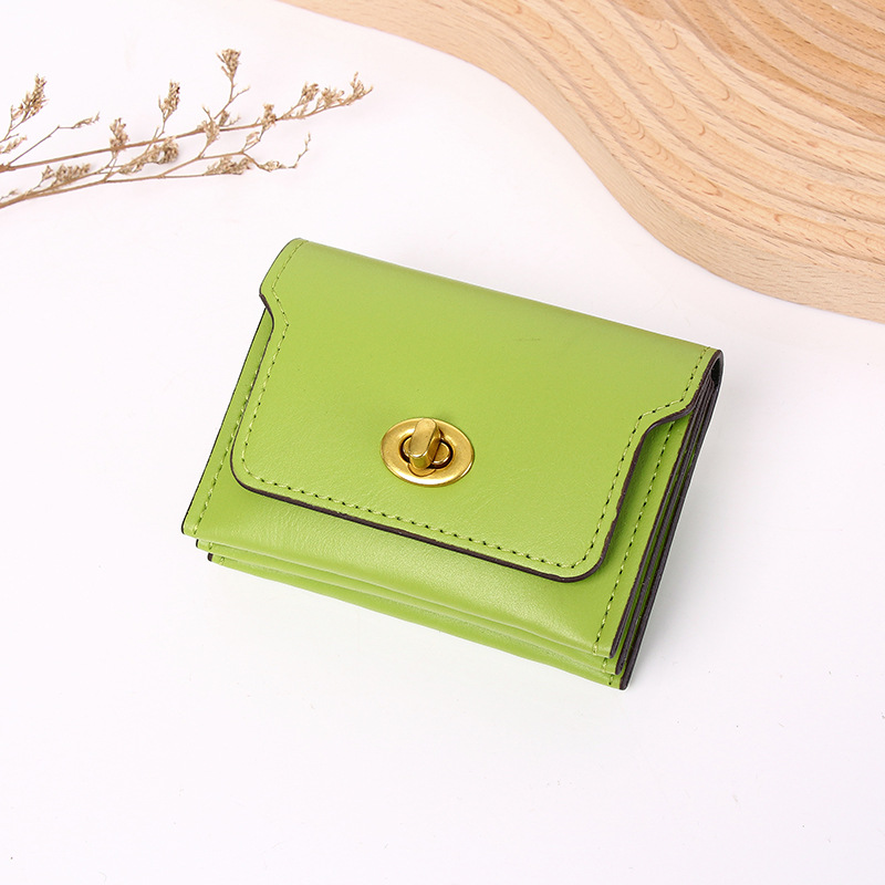 Fashion Green Pu Lock Wallet