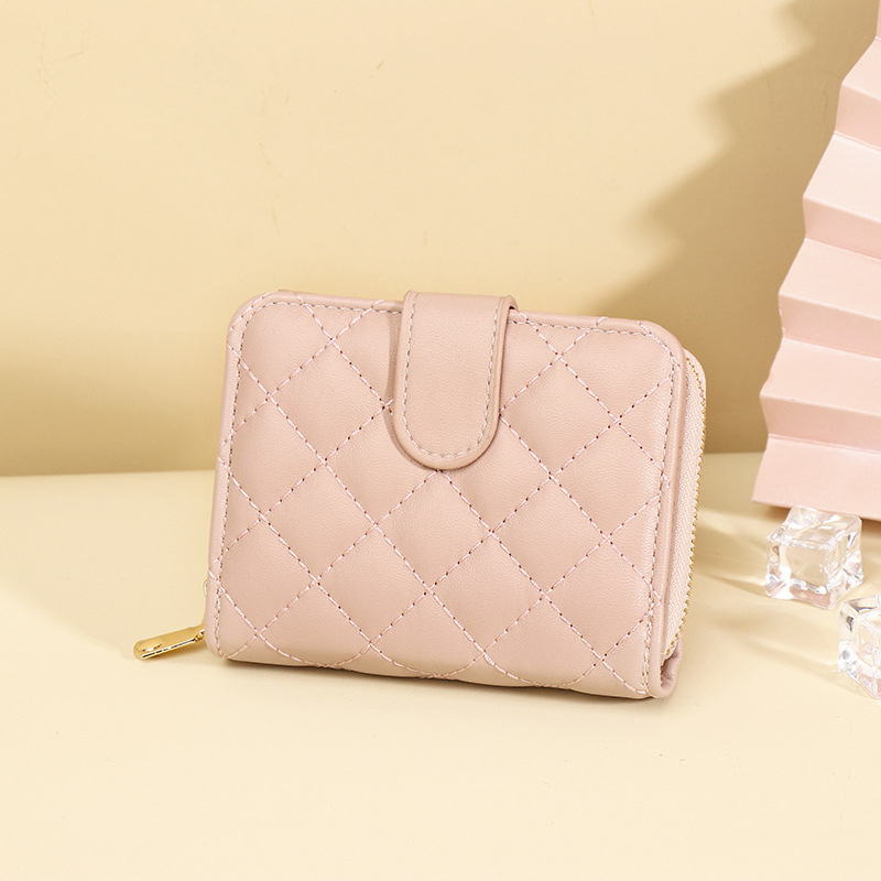 Fashion Pink Pu Diamond Wallet