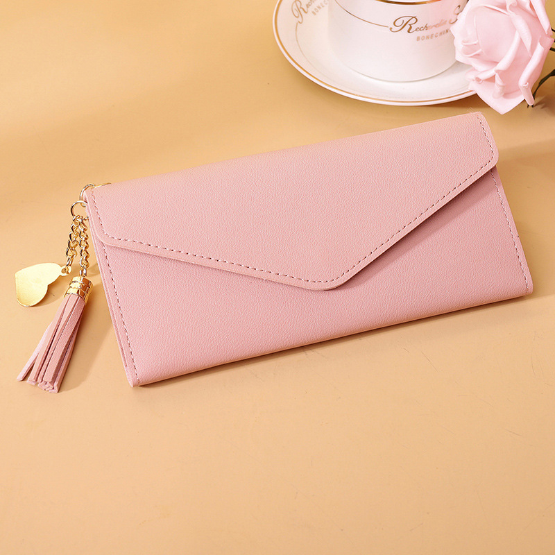 Fashion Light Pink Pu Flip Wallet