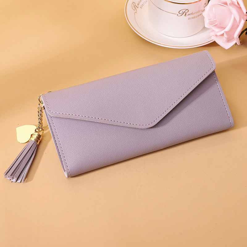 Fashion Light Purple Pu Flip Wallet