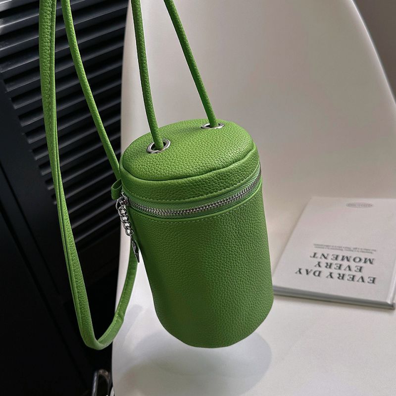 Fashion Green Pu Cross-body Pen Holder Bag