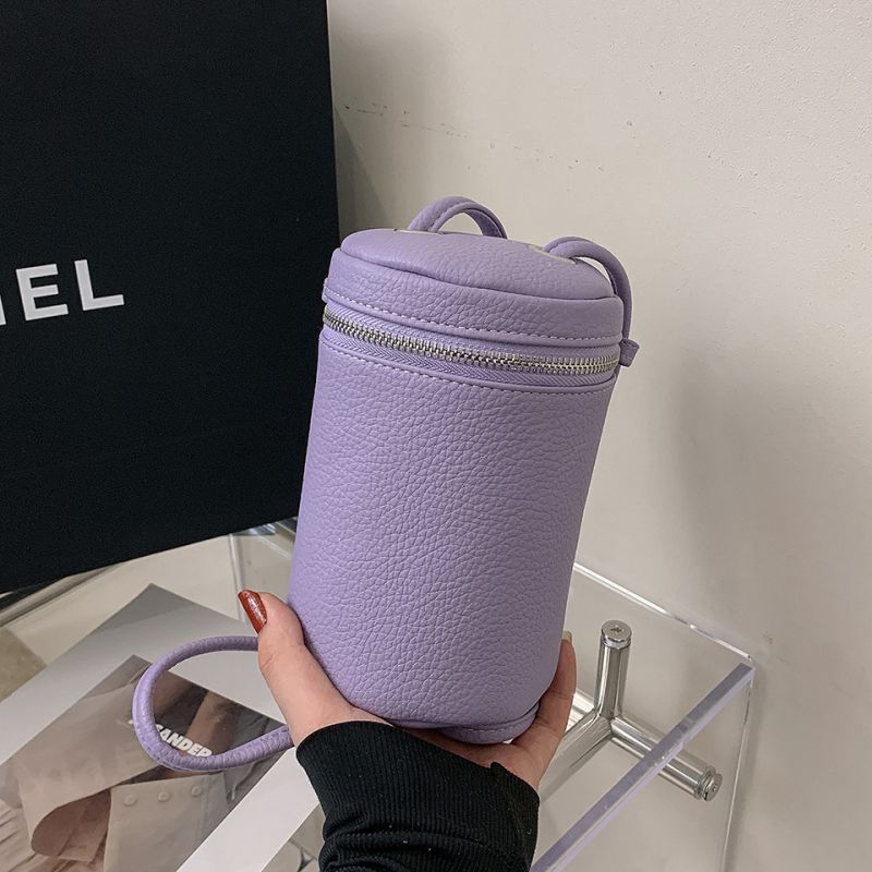 Fashion Purple Pu Cross-body Pen Holder Bag