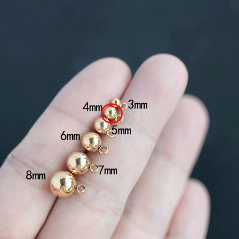 Fashion Gold - One Pendant - 4mm Titanium Steel Ring Ball Accessories