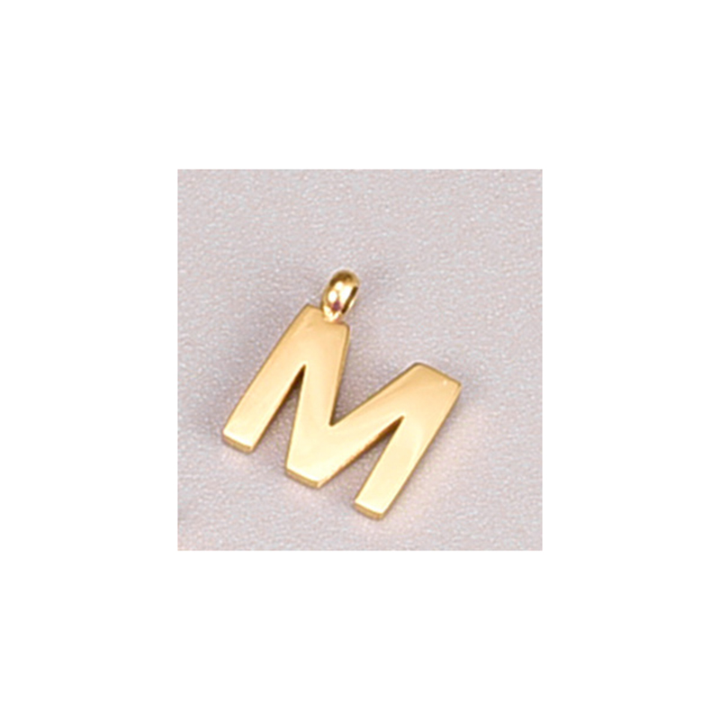 Fashion Welding Rim M - One Pendant Titanium Steel Gold-plated Letter Pendant