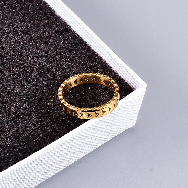 Fashion #golden-maihui Ring Titanium Steel Geometric Wheat Ear Ring